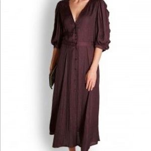Sessun Ines midi burgundy dress